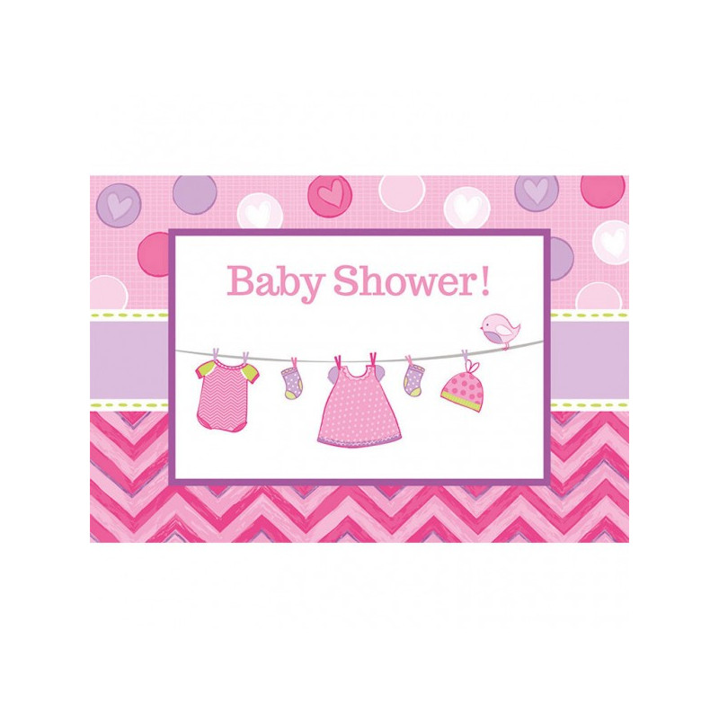 Invitation Baby Shower rose It's a girl