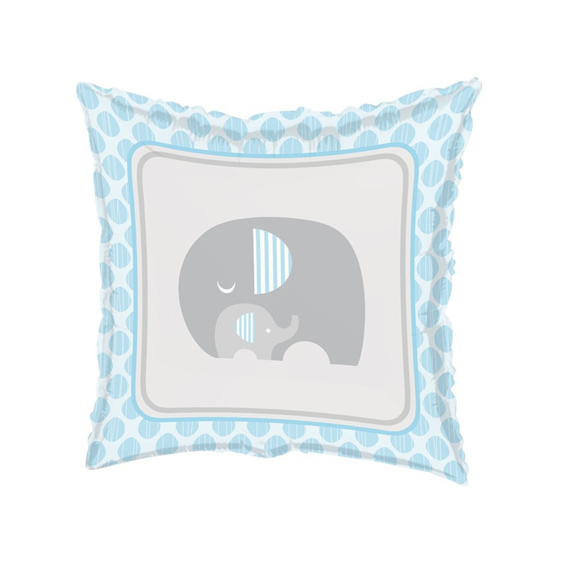Ballon Alu Hélium Bleu Elephant Pastel