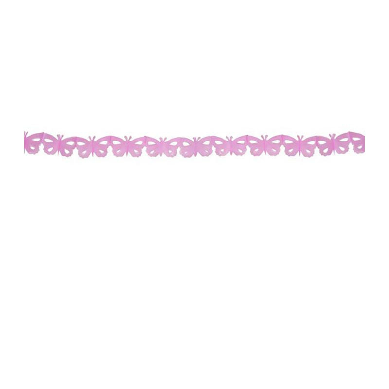 Grande Banderole Guirlande Papillons Rose Clair