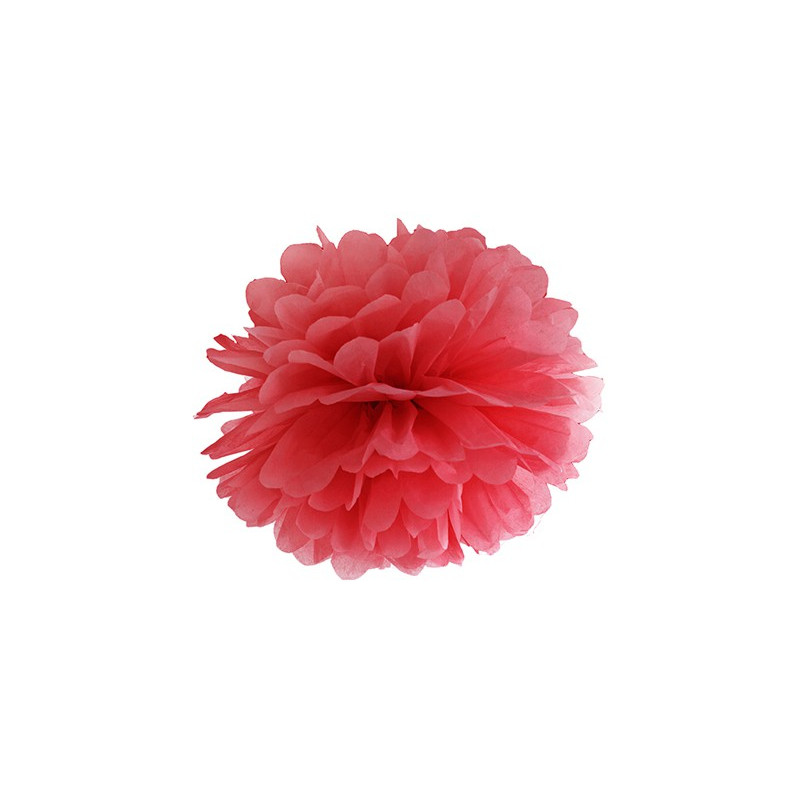 Pompon Papier de Soie 25cm Rouge Décoration de Fête