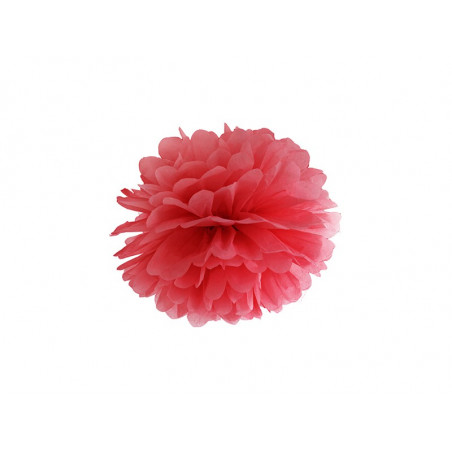 Pompon Papier de Soie 25cm Rouge Décoration de Fête