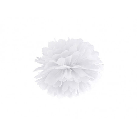 Pompon Papier de Soie 25cm Blanc Décoration de Fête