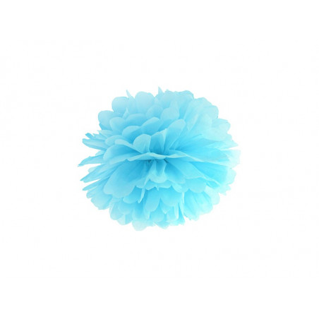 Pompon Papier de Soie 25cm Bleu Clair Décoration de Fête