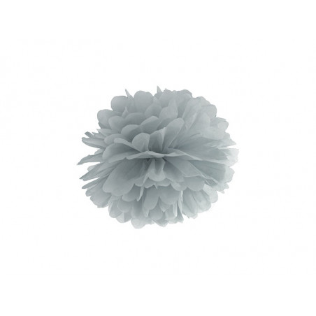 Pompon Papier de Soie 25cm Gris argent Décoration de Fête