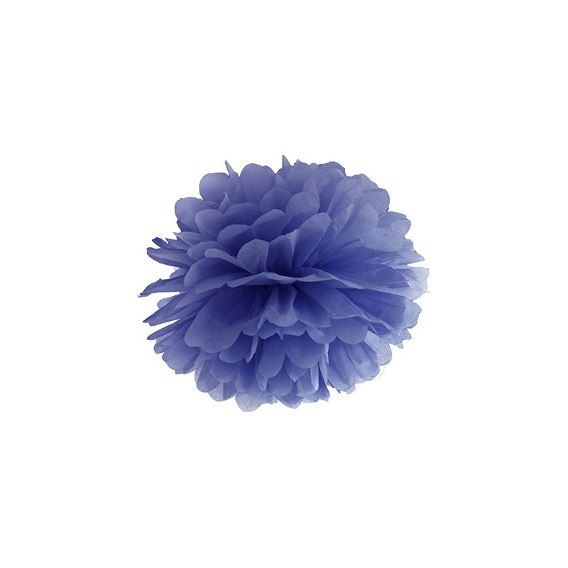 Pompon Papier de Soie 25cm Bleu Marine