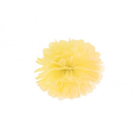 Pompon Papier de Soie 25cm Jaune Décoration de Fête