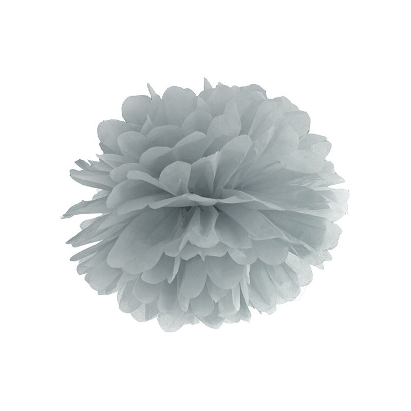 Pompon Papier de Soie 25cm Gris clair Décoration de Fête