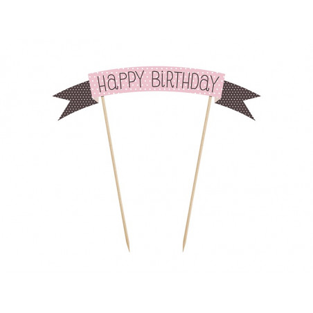 Banderole décorative Happy birthday pour gâteau d'anniversaire