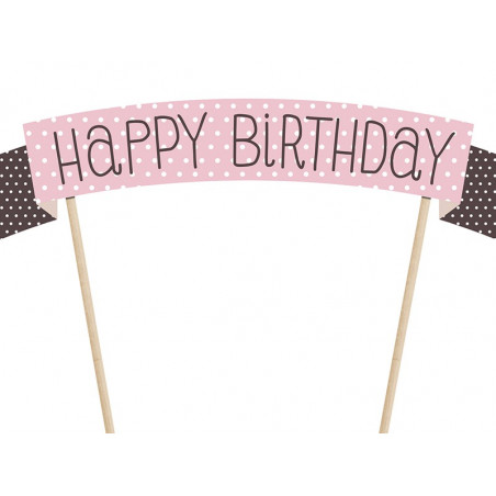Banderole décorative Happy birthday pour gâteau d'anniversaire