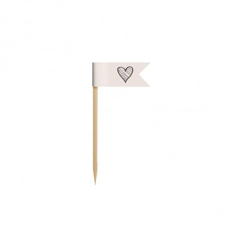 Mini Piques avec drapeaux pour Cup Cakes Rose à pois Sweet Table Mini Piques avec drapeaux pour Cup Cakes Rose à pois Sweet Table