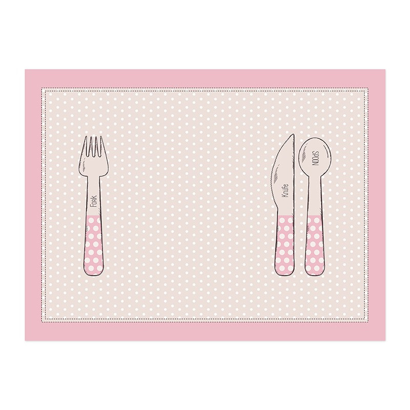 6 Sets de Table en papier Rose et Marron assortis