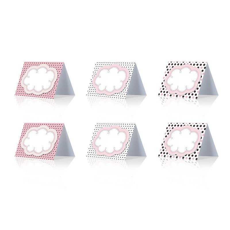 Etiquettes De table à pois Rose et chocolat Sweets I love choco & sweets