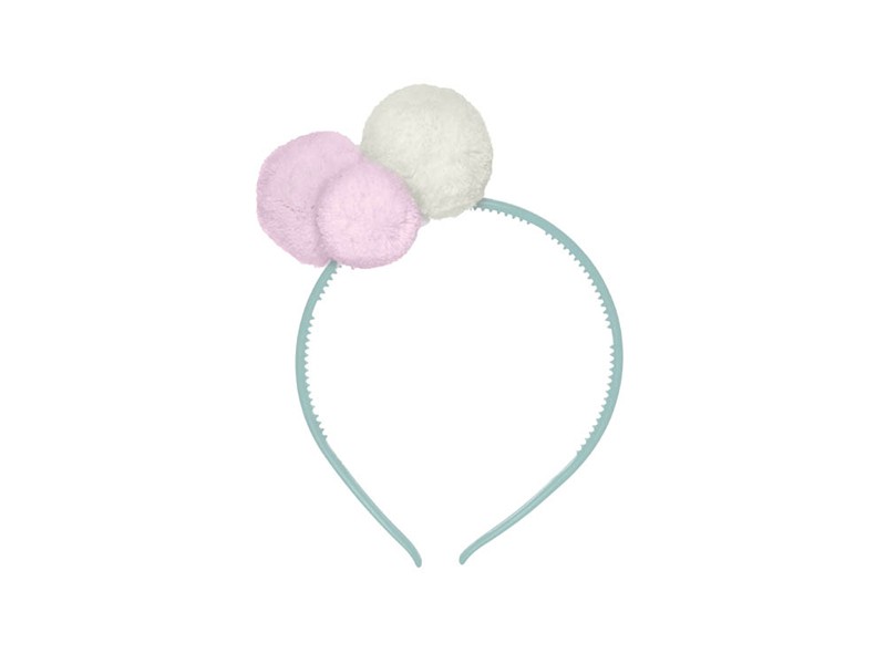 Serre Tete Pompon Rose Clair En Plastique Bebe Fille Enfant Fait Main