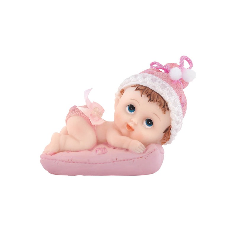 Figurine Bebe Fille Sur Coussin Rose Clair Decoration Figurine Bebe Fille Sur Coussin Rose Clair Decoration