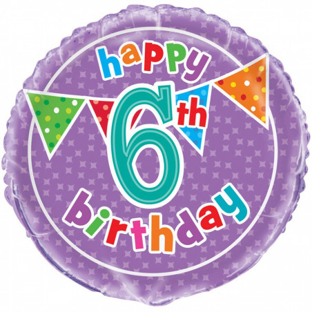 Ballon Six ans Anniversaire Happy 6th Birthday