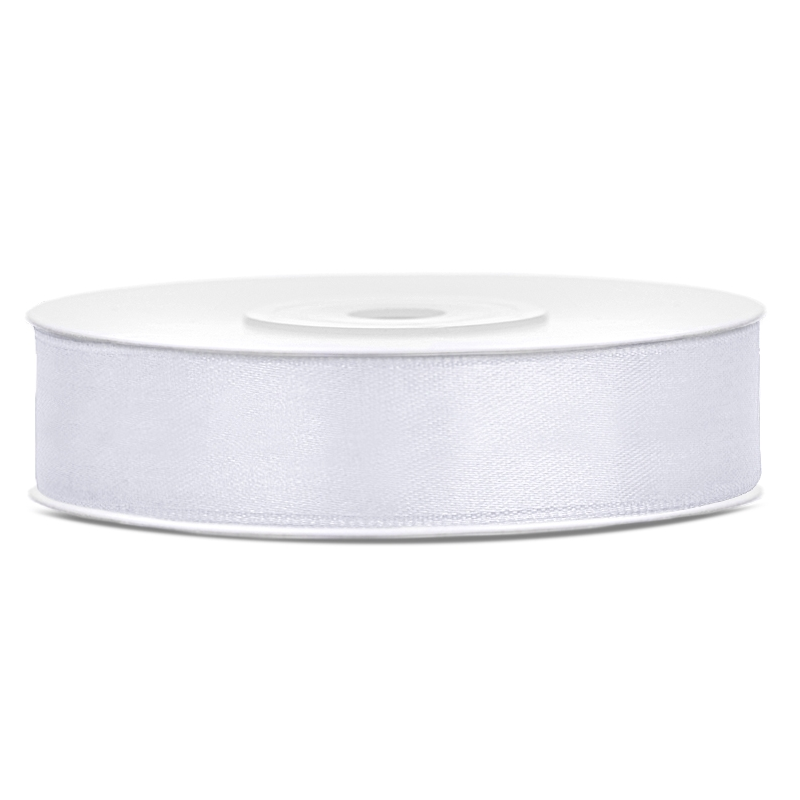 Bobine Ruban Satin Blanc 12mm
