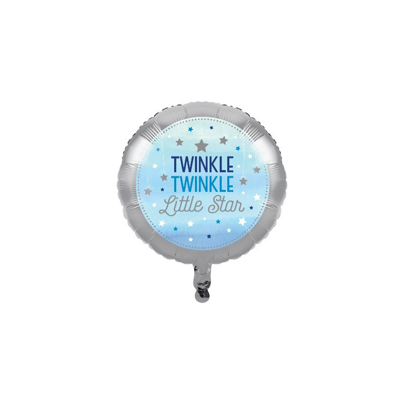 Ballon Alu Décoration Little Star Bleu Gris