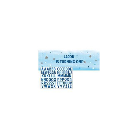 Banderole Géante Bleue Plastique Personnalisable Décoration Little Star Etoiles