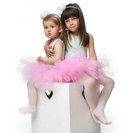 Tutu T4 Jupe en tulle rose clair sur ruban satin fait main Bébé et Petite Fille Tutu T4 Jupe en tulle rose clair sur ruban satin fait main Bébé et Petite Fille
