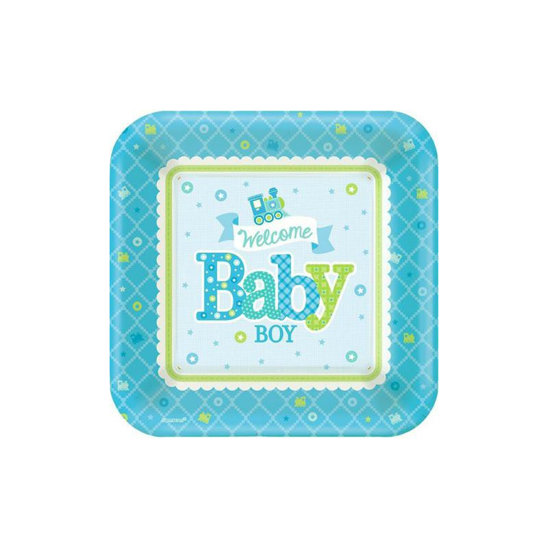 Petites Assiettes Baby Shower Locomotive Baby Boy