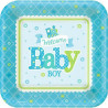 Petites Assiettes Baby Shower Locomotive Baby Boy