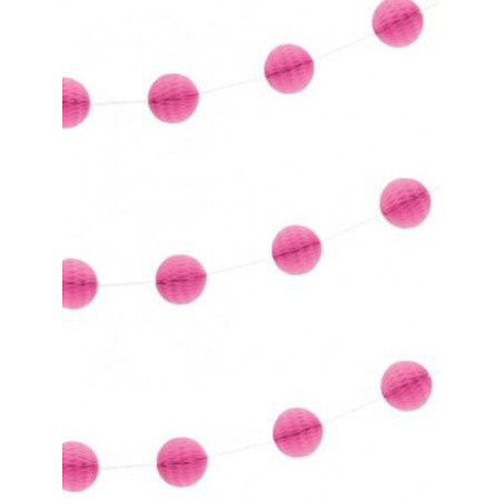 Guirlande Mini Boules Alvéolées - Rose Fushia