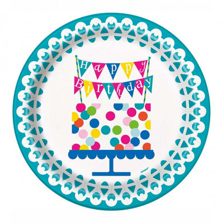 Grandes Assiettes Confetti Party Anniversaire 