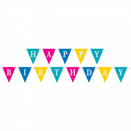 Banderole à Fanions Happy Birthday Confetti Party Anniversaire 