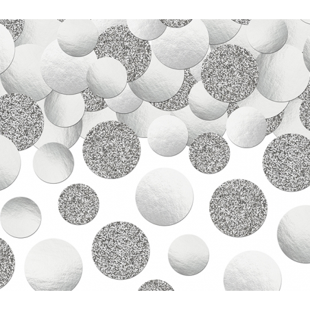 Confettis Ronds gris argent Décoration de fête