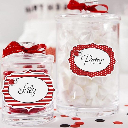 étiquettes adhésives sticker candy bar place thème coccinelle