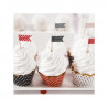 Piques Drapeaux à Cup cakes Rouge & Noir à Pois Piques Drapeaux à Cup cakes Rouge & Noir à Pois