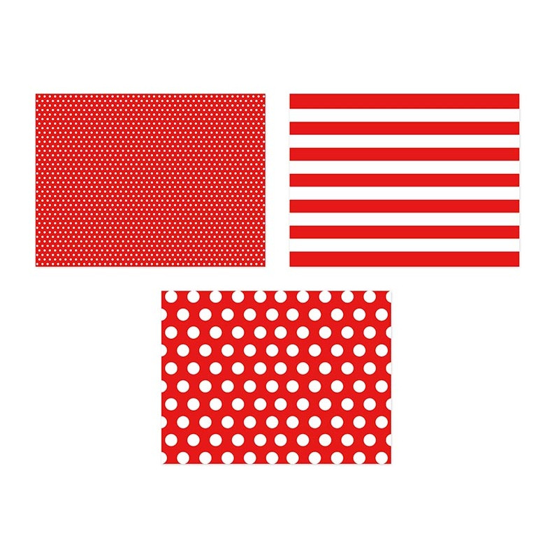 Sets de Table Rouge & Blanc à Pois ou Rayures