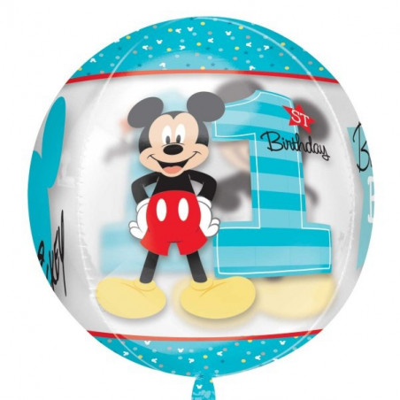 Ballon Bubble Mickey Premier Anniversaire Disney Baby de fête