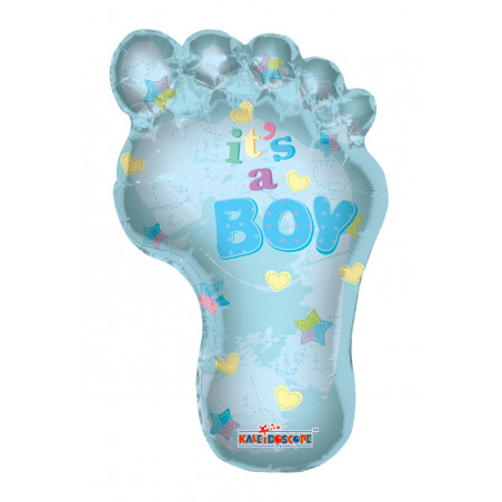 Ballon Géant en Forme de Pied de Bébé Bleu Garçon It's a boy