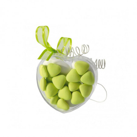 Contenant à Dragées en Forme de Coeur Transparent Contenant à Dragées en Forme de Coeur Transparent