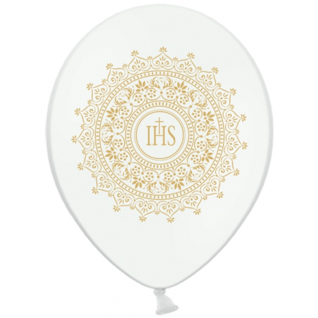 6 Ballons Premium latex blanc / doré Décoration de Première Communion 6 Ballons Premium latex blanc / doré Décoration de Première Communion