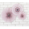 3 Rosaces Rose Pastel A Pois et Rayures en Papier Décoration de Fête 3 Rosaces Rose Pastel A Pois et Rayures en Papier Décoration de Fête
