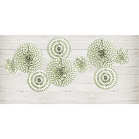 3 Rosaces Vert Pastel A Pois Eventails à Suspendre Assortis 3 Rosaces Vert Pastel A Pois Eventails à Suspendre Assortis