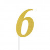 Décors Gateau sur Pique Chiffre Six "6" Glitter Doré Fête d'Anniversaire enfant Décors Gateau sur Pique Chiffre Six "6" Glitter Doré Fête d'Anniversaire enfant