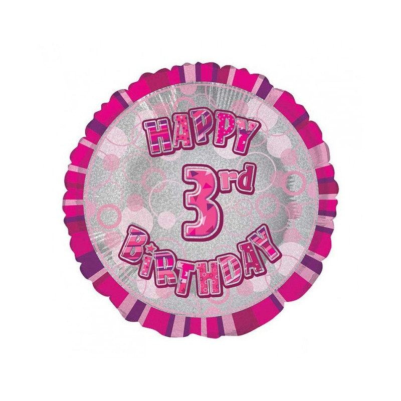 ballon chiffre trois 3 décoration rose gris anniversaire fille