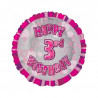 Ballon 2 ans Rose Holographique - Deuxième anniversaire fille