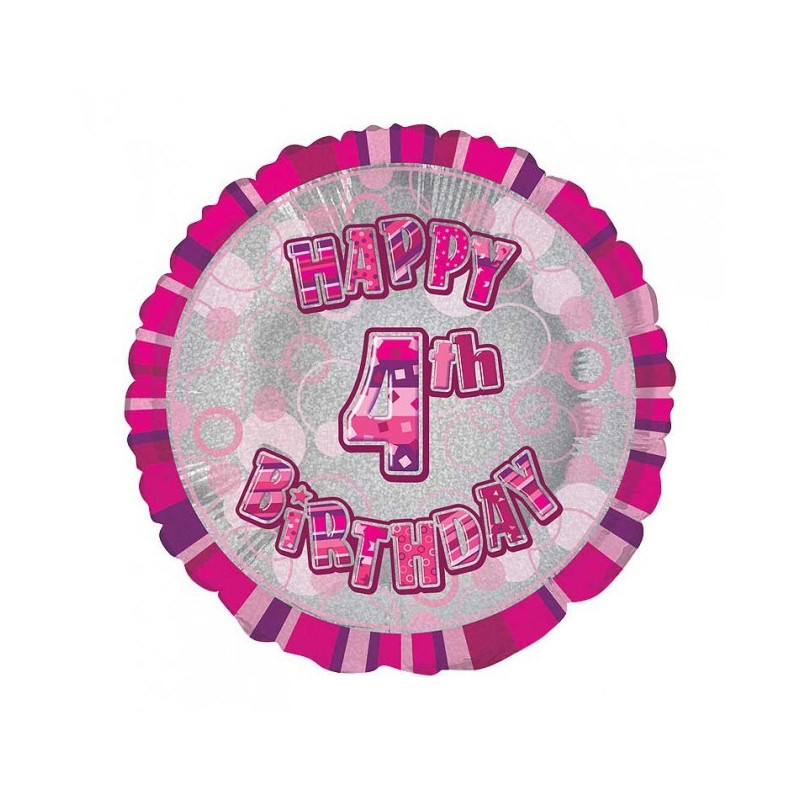 ballon chiffre quatre 4 ans décoration rose anniversaire fille