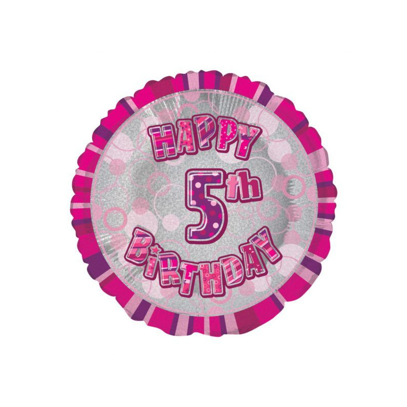 ballon chiffre cinq 5 ans décoration rose gris anniversaire fille