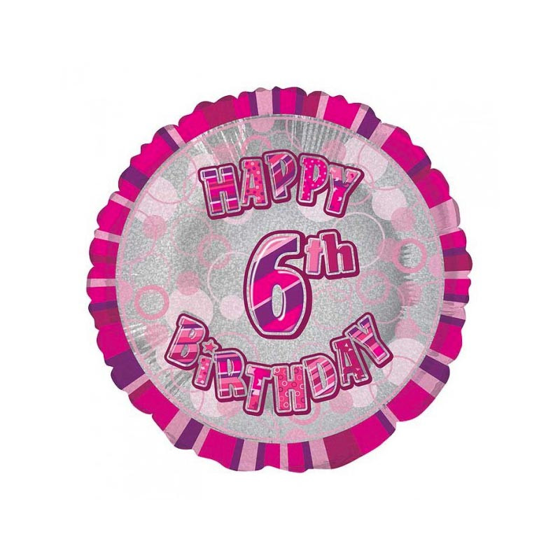 ballon chiffre six 6 ans décoration rose gris anniversaire fille