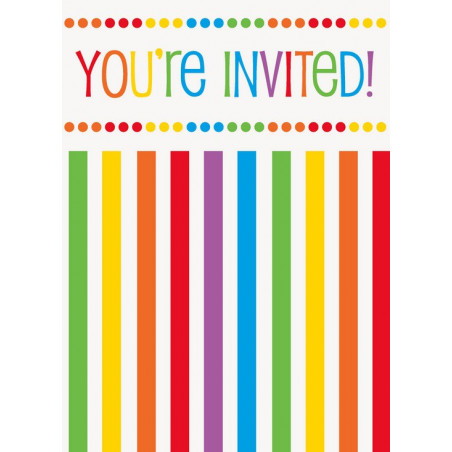 Invitation Fête à Thème Arc-en-ciel Collection Rainbow Party