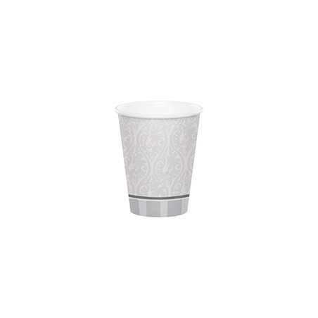 Verres Jetables Gris Baptême Communion Croix