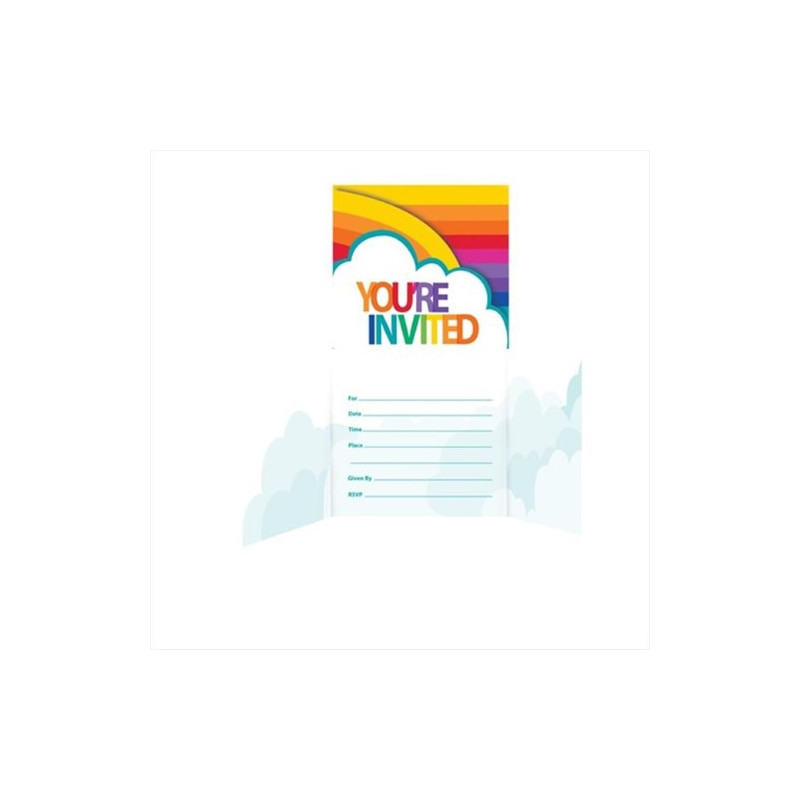 Invitation Carte Fete Arc En Ciel Rainbow Anniversaire Birthday Nuage Mybb Shower Shop
