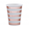Gobelets Mint et Rose Cuivré Rayé Baby Shower Hello World Gobelets Mint et Rose Cuivré Rayé Baby Shower Hello World