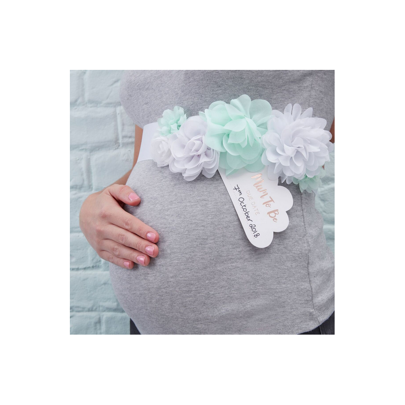 Echarpe Future Maman Mint Et Blanc Nuage Baby Shower Grossesse Echarpe Future Maman Mint Et Blanc Nuage Baby Shower Grossesse