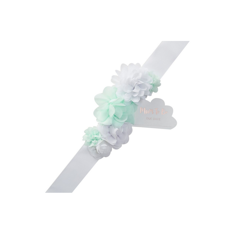 Echarpe Future Maman Mint Et Blanc Nuage Baby Shower Grossesse